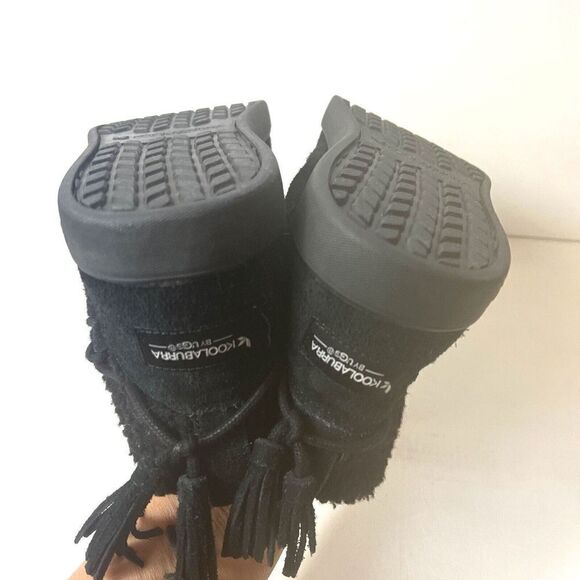 Koolaburra By Ugg Women 8 Black Suede Faux Fur Ankle Boot Casual Comfort Pull On - Picture 8 of 11